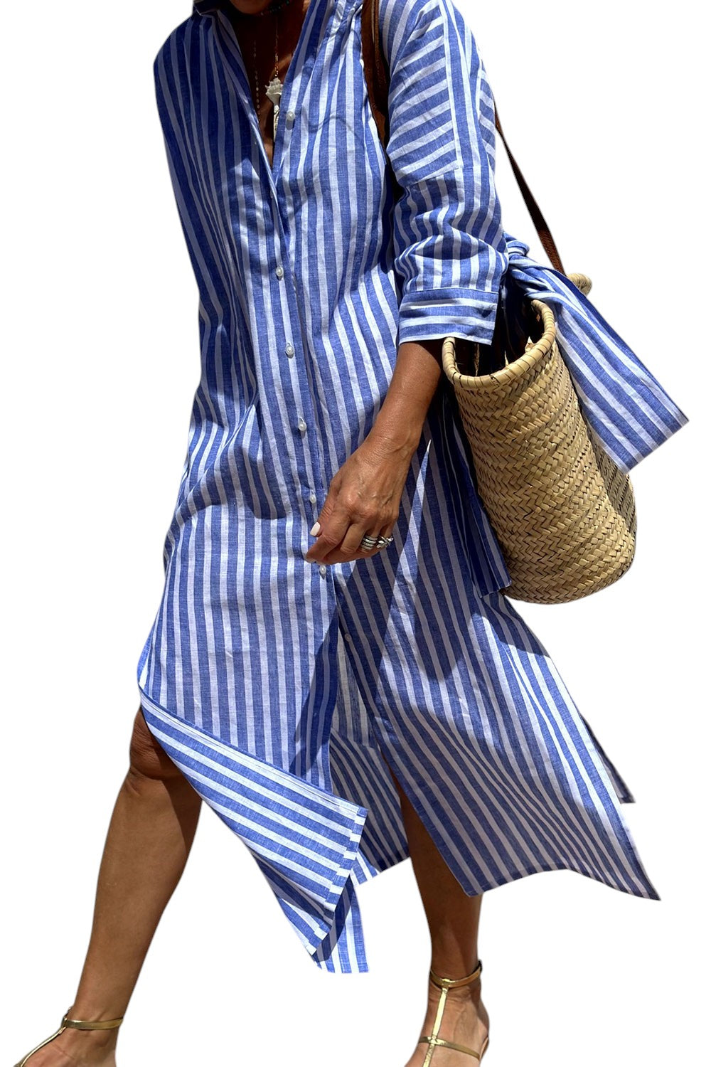 Kate – Striped Women’s Shirt Dress