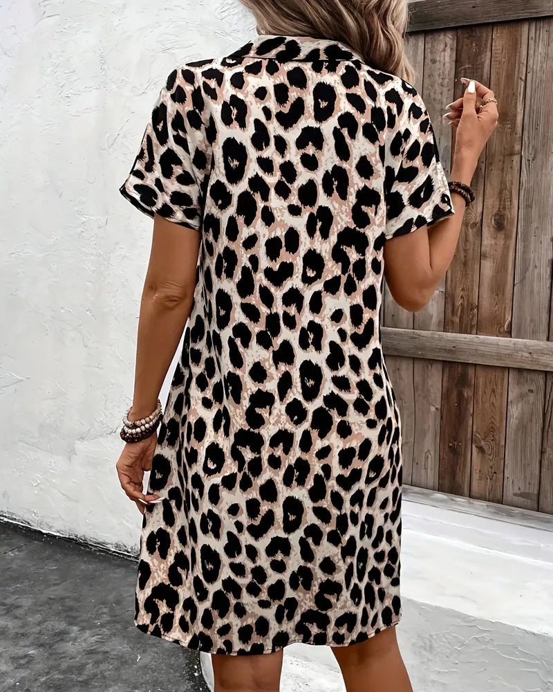 Zari – Flowing Women’s Leopard Midi Dress