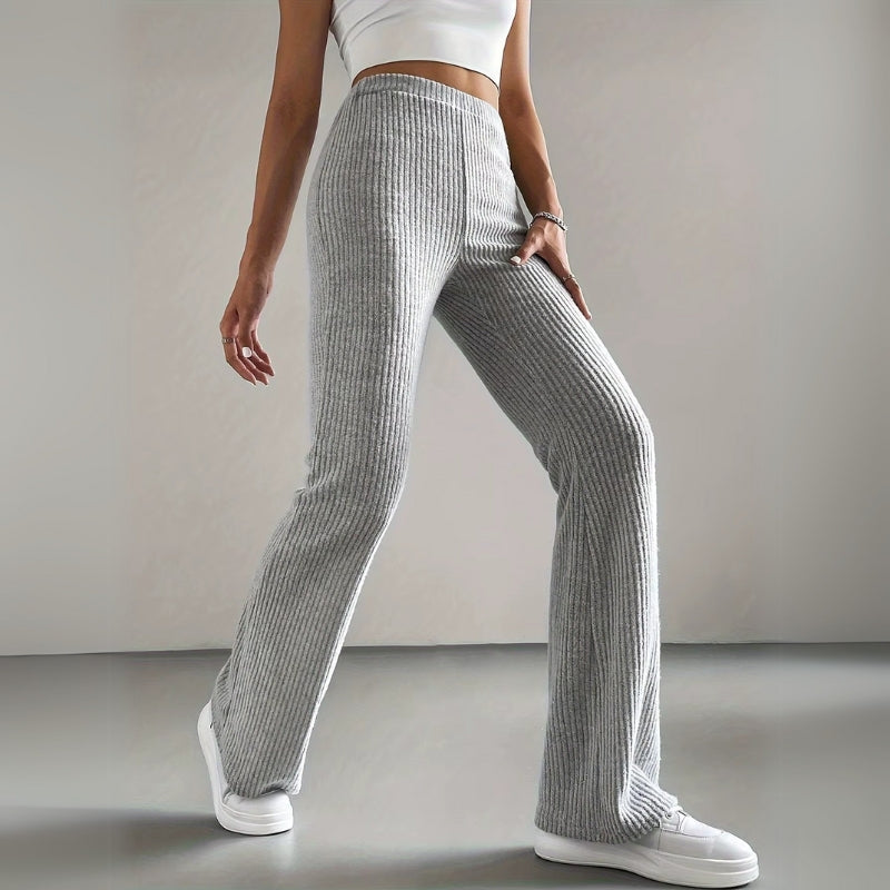 Acadia – Ribbed Knit Flare Pants for Women