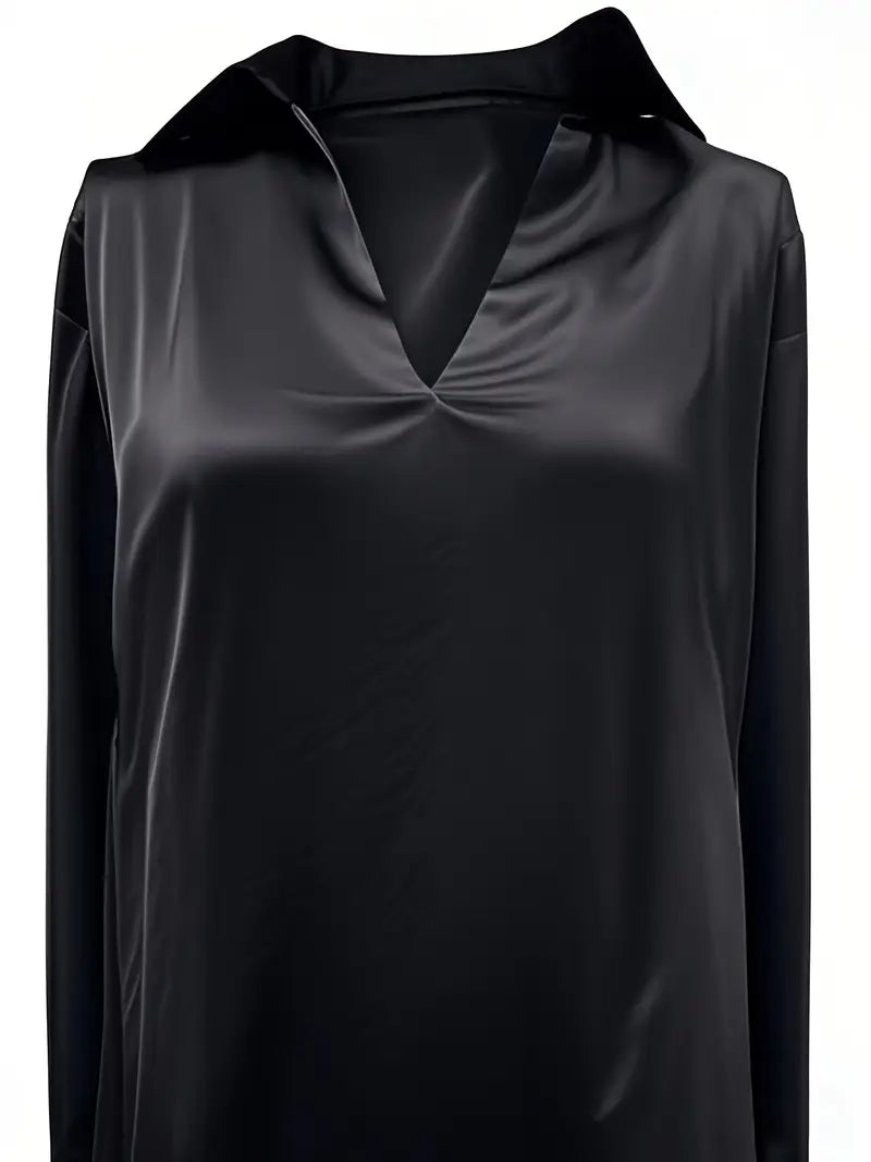 Jenel – Satin Women’s V-Neck Blouse