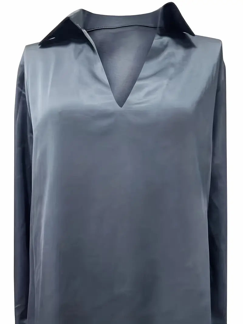 Jenel – Satin Women’s V-Neck Blouse