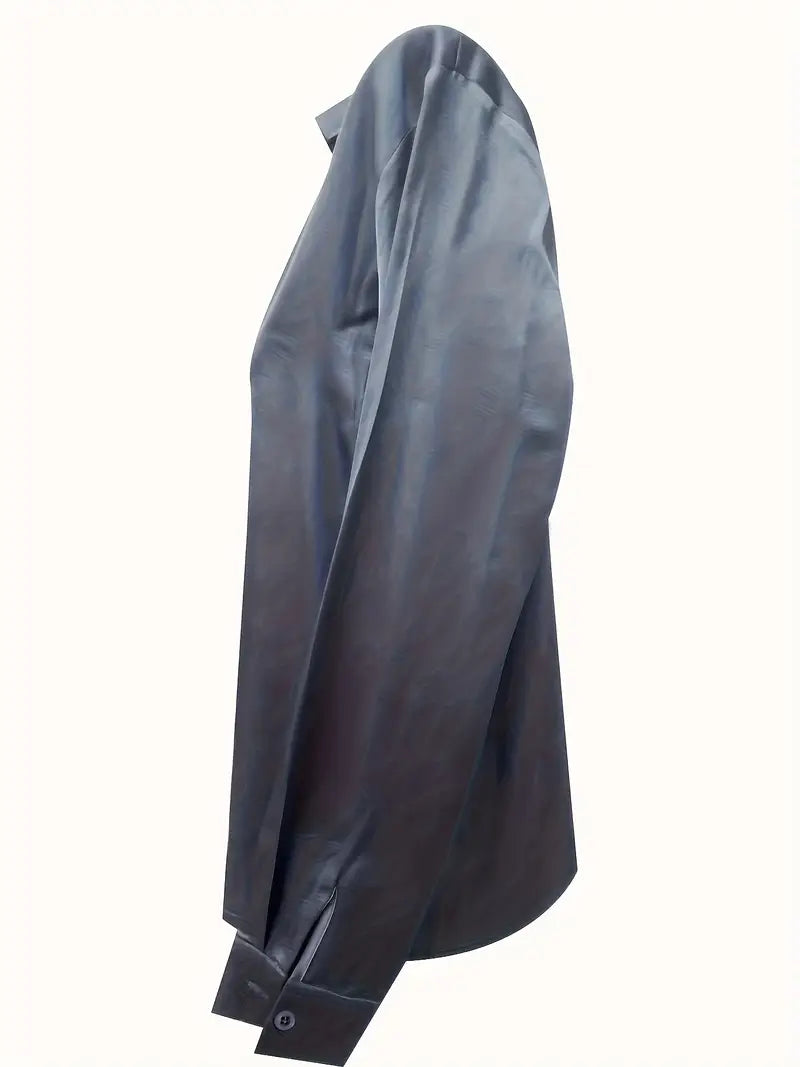 Jenel – Satin Women’s V-Neck Blouse