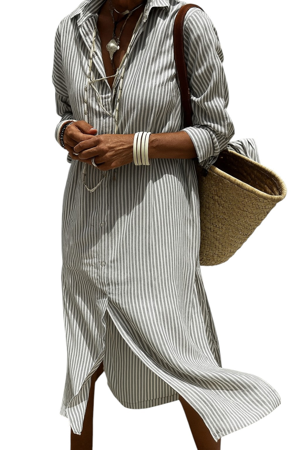 Kate – Striped Women’s Shirt Dress