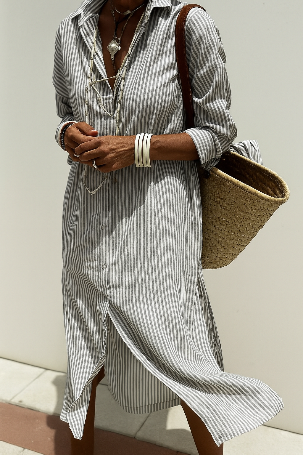 Kate – Striped Women’s Shirt Dress