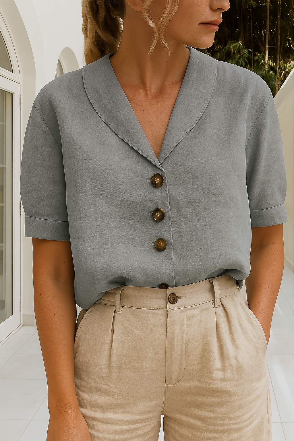 Livia – Lightweight Women’s Summer Linen Blouse