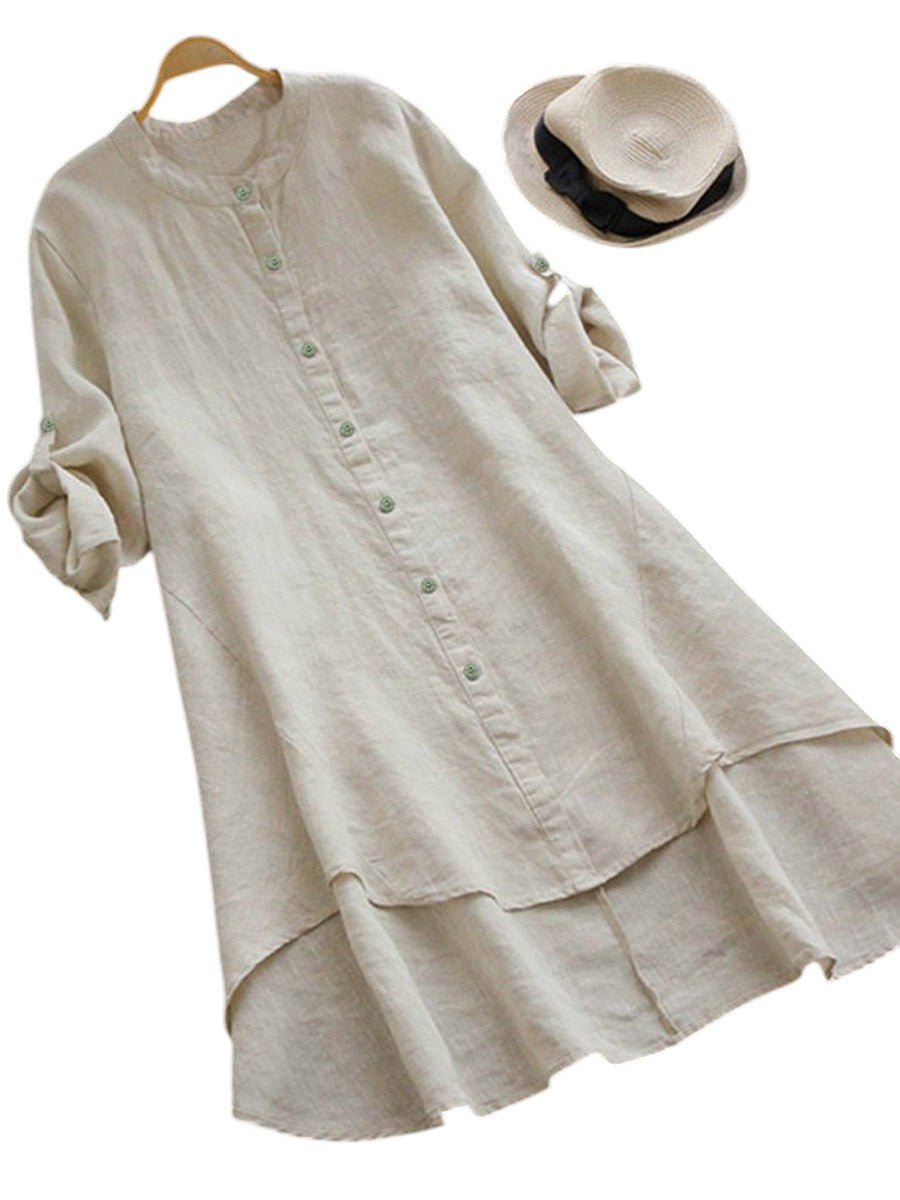 Lorna – Relaxed-Fit Women’s Linen Shirt Dress
