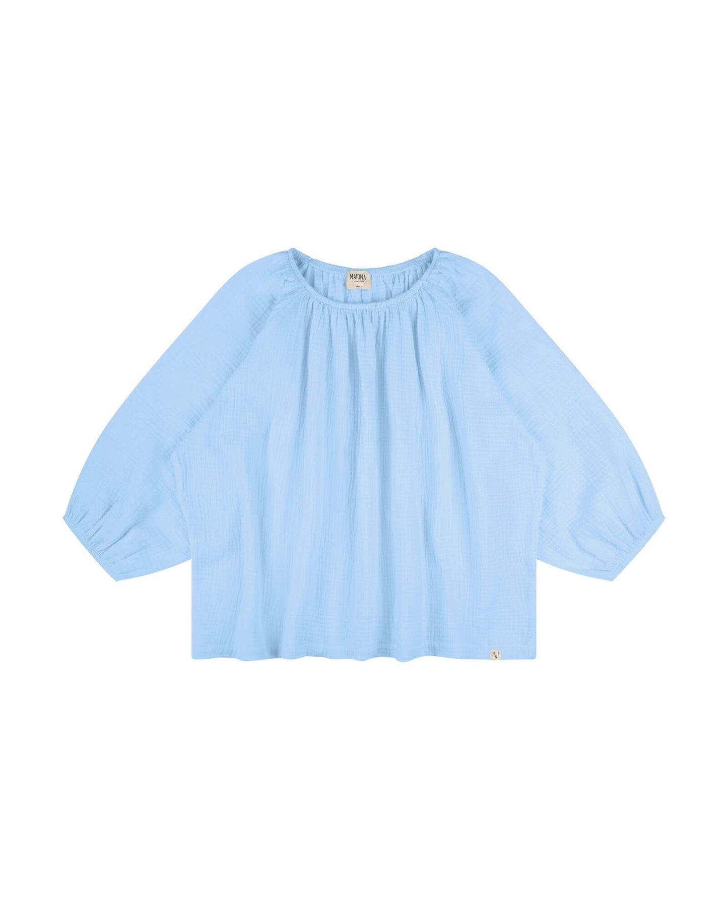 Addison – Powder Blue Long-Sleeve Blouse for Women