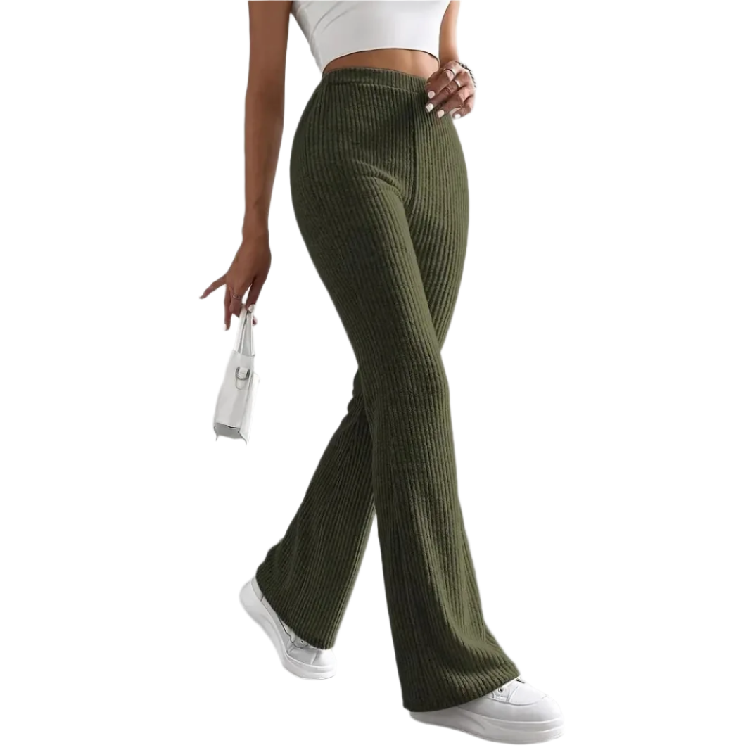 Acadia – Ribbed Knit Flare Pants for Women