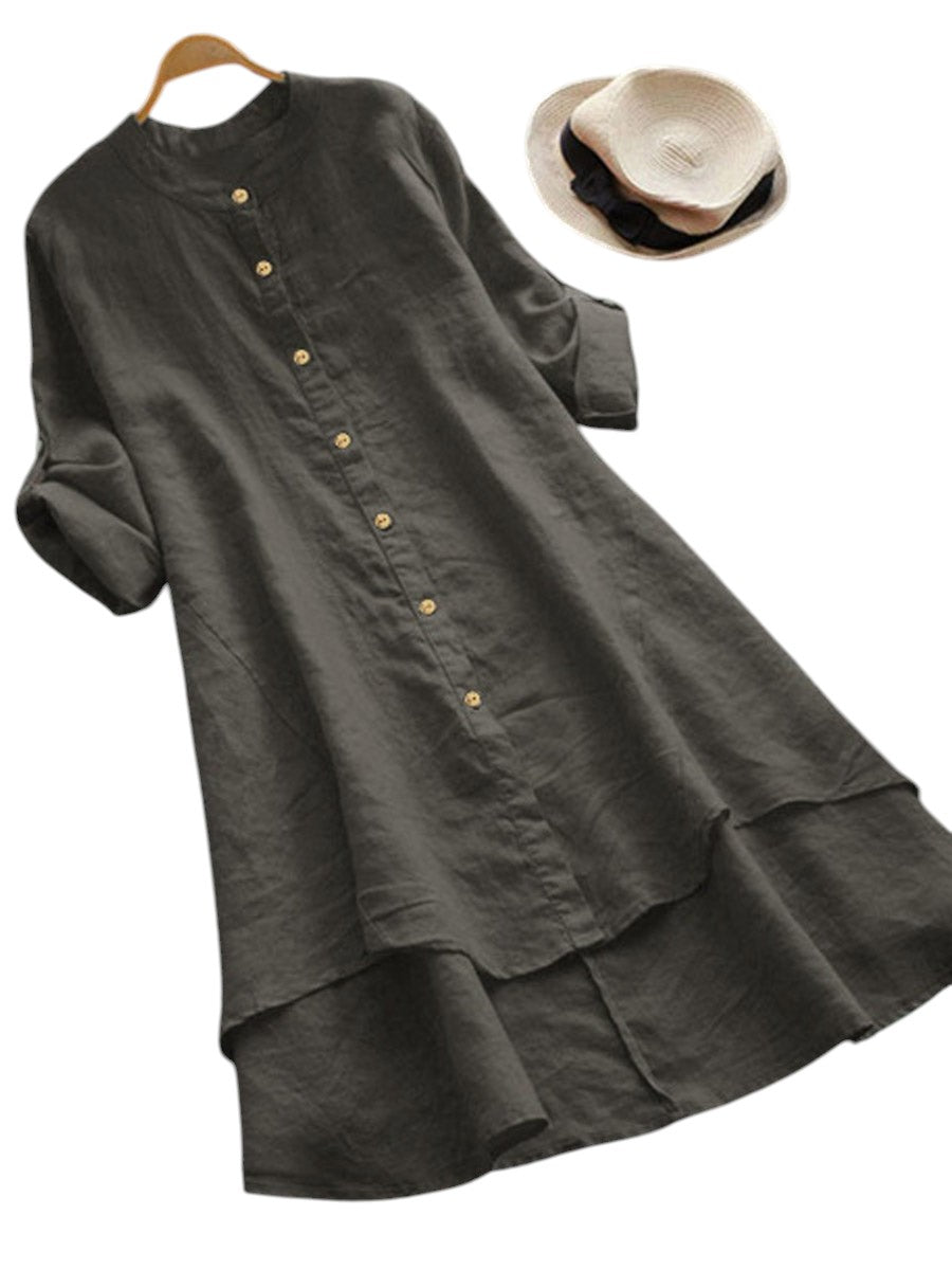 Lorna – Relaxed-Fit Women’s Linen Shirt Dress